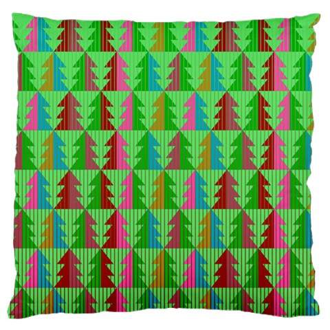 Trees Pattern Retro Pink Red Yellow Holidays Advent Christmas Large Premium Plush Fleece Cushion Case (One Side) from UrbanLoad.com Front