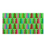 Trees Pattern Retro Pink Red Yellow Holidays Advent Christmas Satin Wrap 35  x 70 
