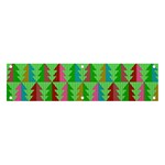 Trees Pattern Retro Pink Red Yellow Holidays Advent Christmas Banner and Sign 4  x 1 