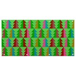 Trees Pattern Retro Pink Red Yellow Holidays Advent Christmas Banner and Sign 8  x 4 