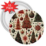 Christmas Decoration 3  Buttons (10 pack) 