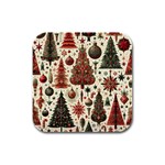 Christmas Decoration Rubber Square Coaster (4 pack)
