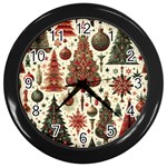 Christmas Decoration Wall Clock (Black)