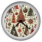 Christmas Decoration Wall Clock (Silver)