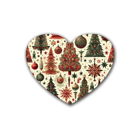 Christmas Decoration Rubber Coaster (Heart) from UrbanLoad.com Front