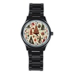 Christmas Decoration Stainless Steel Round Watch
