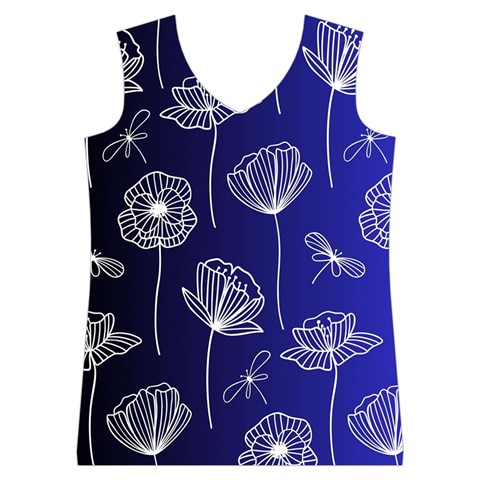 Pattern Floral Leaves Botanical White Flowers Women s Basketball Tank Top from UrbanLoad.com Front