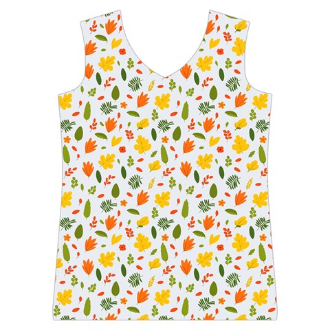 Background Pattern Flowers Leaves Autumn Fall Colorful Leaves Foliage Women s Basketball Tank Top from UrbanLoad.com Front