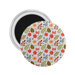 Background Pattern Flowers Design Leaves Autumn Daisy Fall 2.25  Magnets