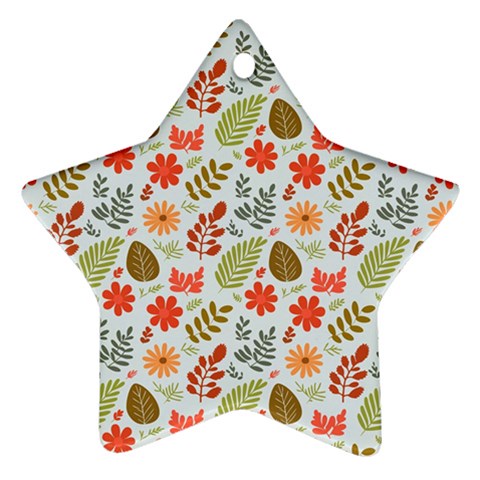 Background Pattern Flowers Design Leaves Autumn Daisy Fall Ornament (Star) from UrbanLoad.com Front