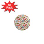 Background Pattern Flowers Design Leaves Autumn Daisy Fall 1  Mini Magnet (10 pack) 