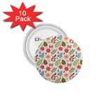 Background Pattern Flowers Design Leaves Autumn Daisy Fall 1.75  Buttons (10 pack)