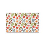 Background Pattern Flowers Design Leaves Autumn Daisy Fall Sticker (Rectangular)
