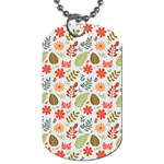 Background Pattern Flowers Design Leaves Autumn Daisy Fall Dog Tag (Two Sides)