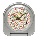 Background Pattern Flowers Design Leaves Autumn Daisy Fall Travel Alarm Clock