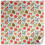 Background Pattern Flowers Design Leaves Autumn Daisy Fall Canvas 12  x 12 