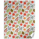 Background Pattern Flowers Design Leaves Autumn Daisy Fall Canvas 11  x 14 