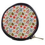 Background Pattern Flowers Design Leaves Autumn Daisy Fall Mini Makeup Bag