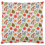 Background Pattern Flowers Design Leaves Autumn Daisy Fall Large Cushion Case (Two Sides)
