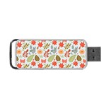 Background Pattern Flowers Design Leaves Autumn Daisy Fall Portable USB Flash (Two Sides)