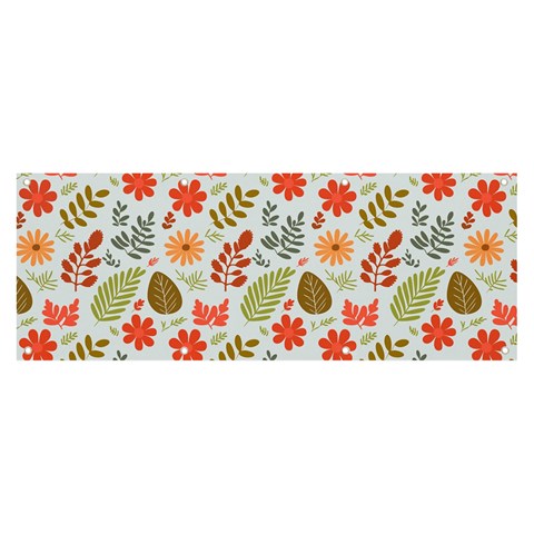 Background Pattern Flowers Design Leaves Autumn Daisy Fall Banner and Sign 8  x 3  from UrbanLoad.com Front