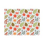 Background Pattern Flowers Design Leaves Autumn Daisy Fall Premium Plush Fleece Blanket (Mini)