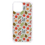 Background Pattern Flowers Design Leaves Autumn Daisy Fall iPhone 13 mini TPU UV Print Case