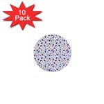 Background Pattern Floral Leaves Flowers 1  Mini Buttons (10 pack) 