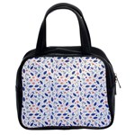 Background Pattern Floral Leaves Flowers Classic Handbag (Two Sides)