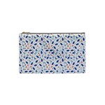 Background Pattern Floral Leaves Flowers Cosmetic Bag (Small)
