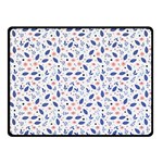 Background Pattern Floral Leaves Flowers Two Sides Fleece Blanket (Small)