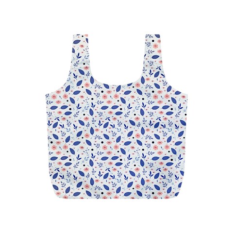 Background Pattern Floral Leaves Flowers Full Print Recycle Bag (S) from UrbanLoad.com Front