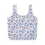 Background Pattern Floral Leaves Flowers Full Print Recycle Bag (M)