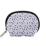 Background Pattern Floral Leaves Flowers Accessory Pouch (Small)