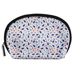Background Pattern Floral Leaves Flowers Accessory Pouch (Large)