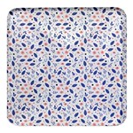 Background Pattern Floral Leaves Flowers Square Glass Fridge Magnet (4 pack)