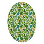 Leaves Tropical Background Pattern Green Botanical Texture Nature Foliage Ornament (Oval)