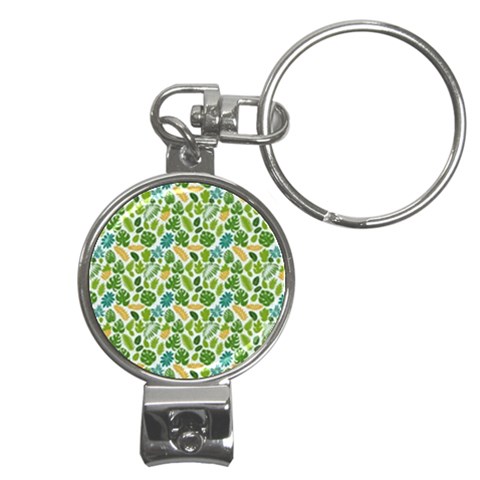 Leaves Tropical Background Pattern Green Botanical Texture Nature Foliage Nail Clippers Key Chain from UrbanLoad.com Front