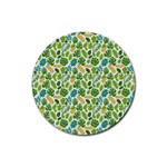 Leaves Tropical Background Pattern Green Botanical Texture Nature Foliage Rubber Round Coaster (4 pack)