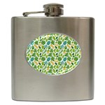 Leaves Tropical Background Pattern Green Botanical Texture Nature Foliage Hip Flask (6 oz)