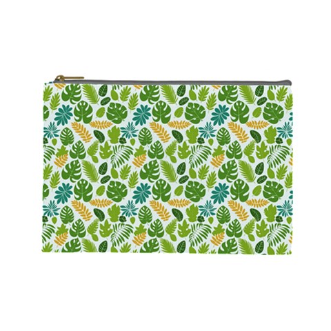 Leaves Tropical Background Pattern Green Botanical Texture Nature Foliage Cosmetic Bag (Large) from UrbanLoad.com Front