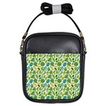 Leaves Tropical Background Pattern Green Botanical Texture Nature Foliage Girls Sling Bag
