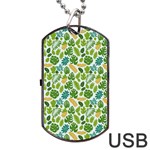 Leaves Tropical Background Pattern Green Botanical Texture Nature Foliage Dog Tag USB Flash (One Side)