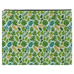 Leaves Tropical Background Pattern Green Botanical Texture Nature Foliage Cosmetic Bag (XXXL)