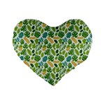 Leaves Tropical Background Pattern Green Botanical Texture Nature Foliage Standard 16  Premium Flano Heart Shape Cushions