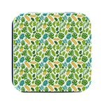 Leaves Tropical Background Pattern Green Botanical Texture Nature Foliage Square Metal Box (Black)