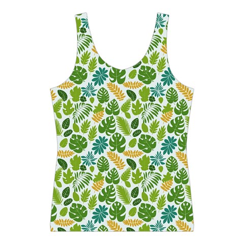 Leaves Tropical Background Pattern Green Botanical Texture Nature Foliage Sport Tank Top  from UrbanLoad.com Front