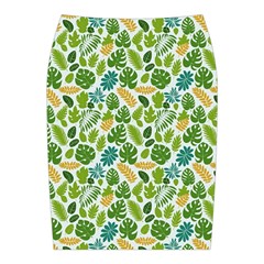 Leaves Tropical Background Pattern Green Botanical Texture Nature Foliage Midi Wrap Pencil Skirt from UrbanLoad.com Back