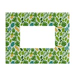 Leaves Tropical Background Pattern Green Botanical Texture Nature Foliage White Tabletop Photo Frame 4 x6 