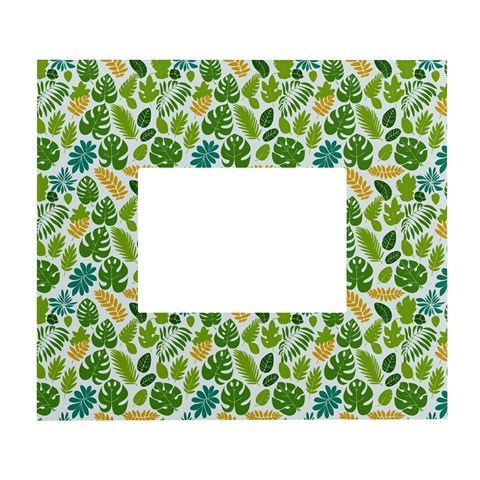 Leaves Tropical Background Pattern Green Botanical Texture Nature Foliage White Wall Photo Frame 5  x 7  from UrbanLoad.com Front